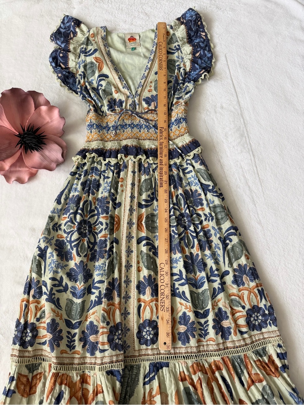 Farm Rio Ocean tapestry maxi dress XS - Picture 9 of 10